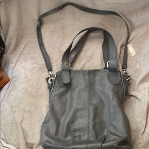 Gray Italian leather purse